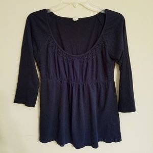 J. Crew Navy Blue Cotton Top - Size Medium